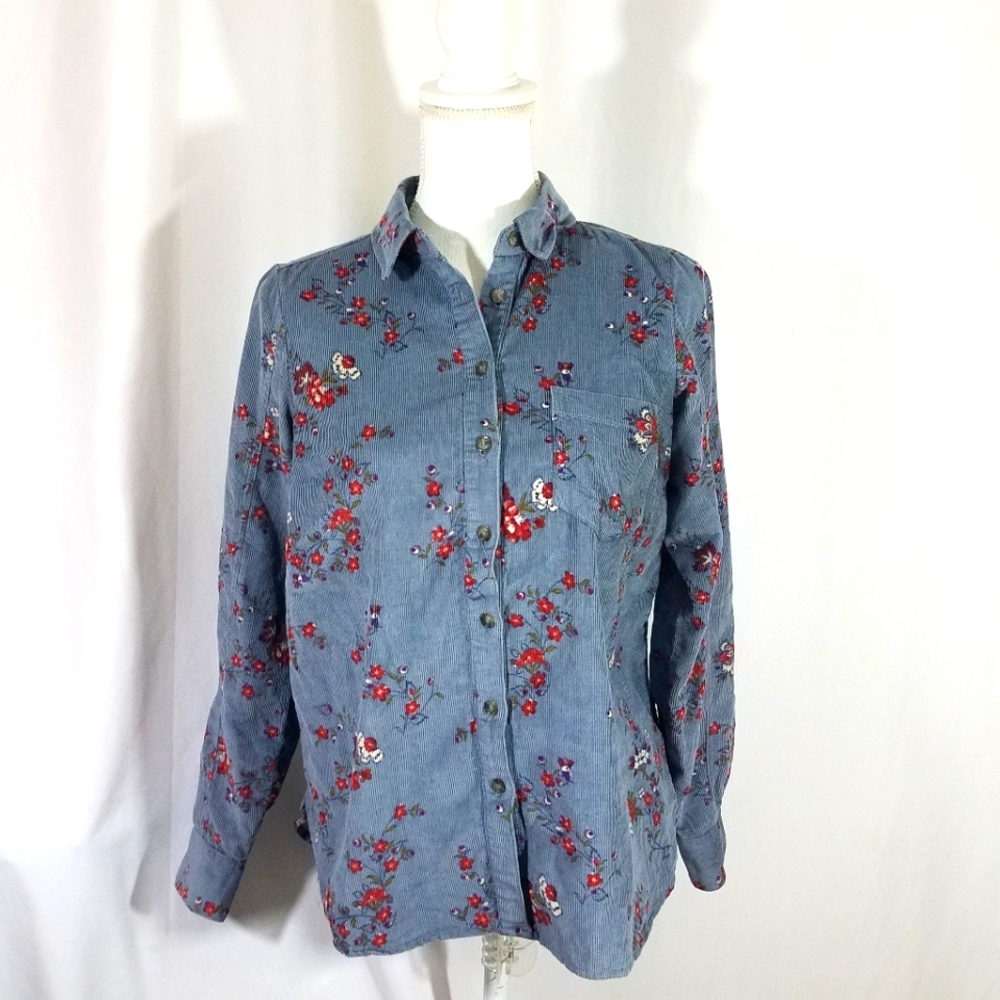Anthropologie Building Courdory Floral Button Down Size 4 - Picture 13 of 13